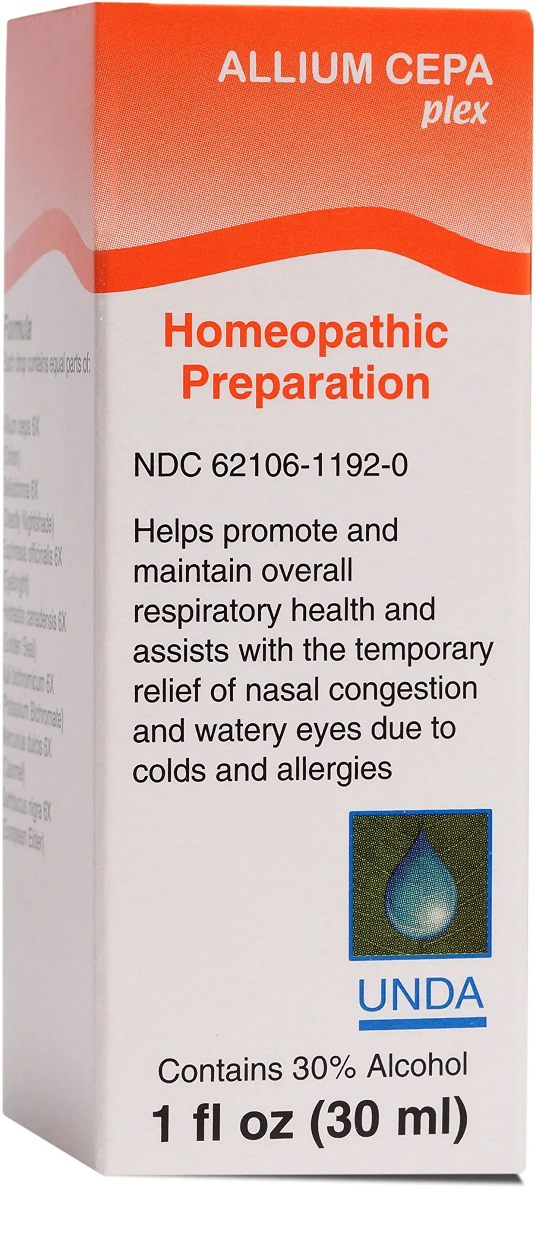 UNDA Allium Cepa Plex Homeopathic Cold & Allergy Relief 1 fl. oz. Natural Ingredients