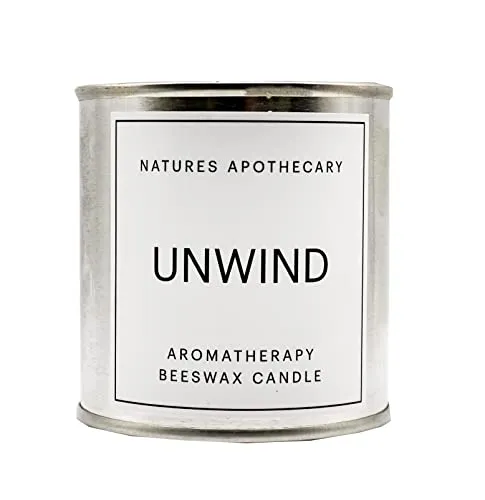 Unwind Patchouli & Cedarwood Aromatherapy Beeswax Candle - All-Natural, Non-Toxic, 4oz