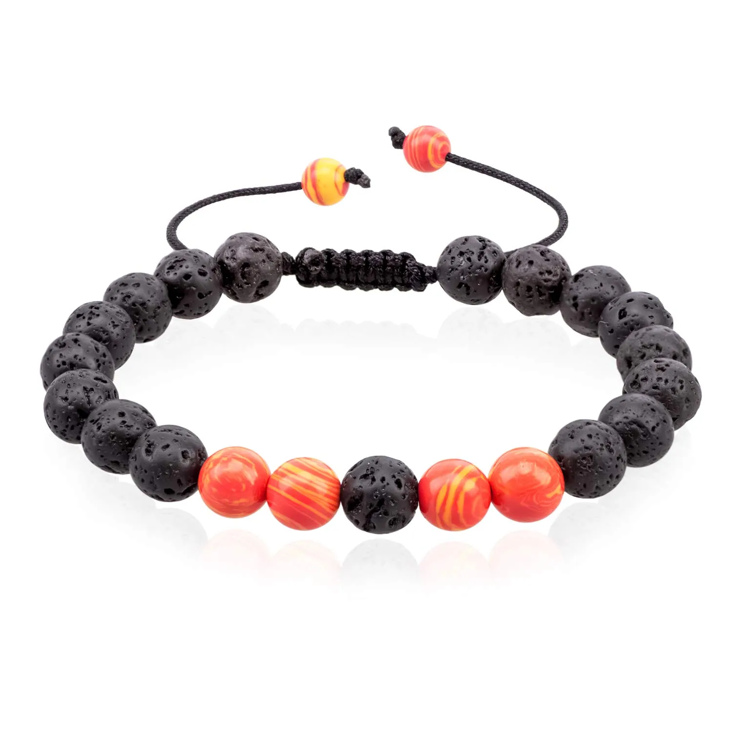 VLAWISE Lava Stone Essential Oil Diffuser Bracelet - Adjustable 6.5-9 inches, Turquoise Accents