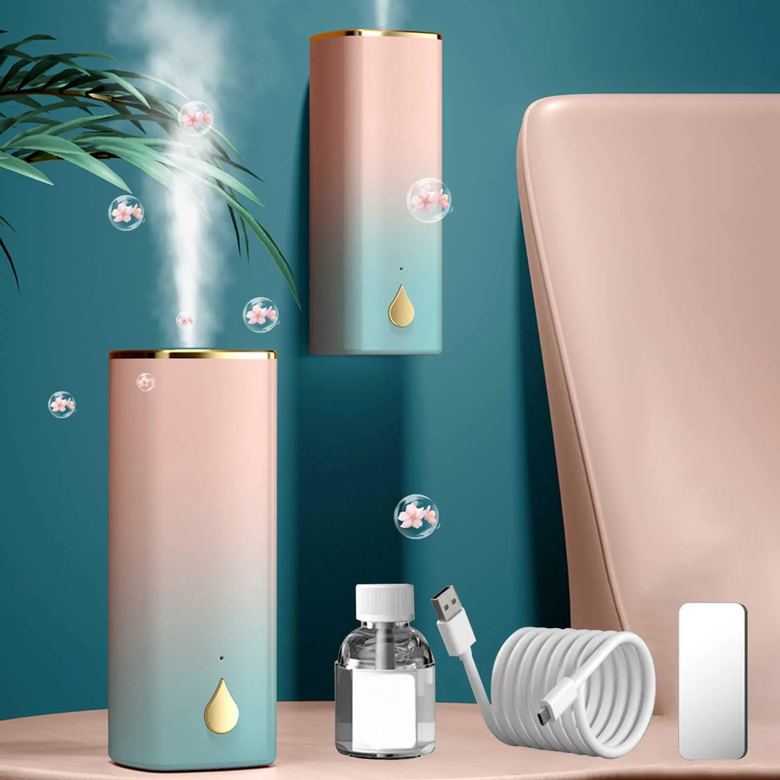 Wall Mount Waterless Essential Oil Diffuser 45ml Capacity Aromatherapy Nebulizer for Home