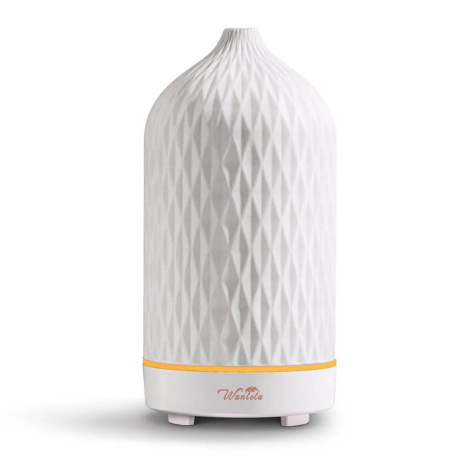 Wanlola 120ML Essential Oil Diffuser, Ceramic Aromatherapy Diffuser with Auto Off & Warm Light