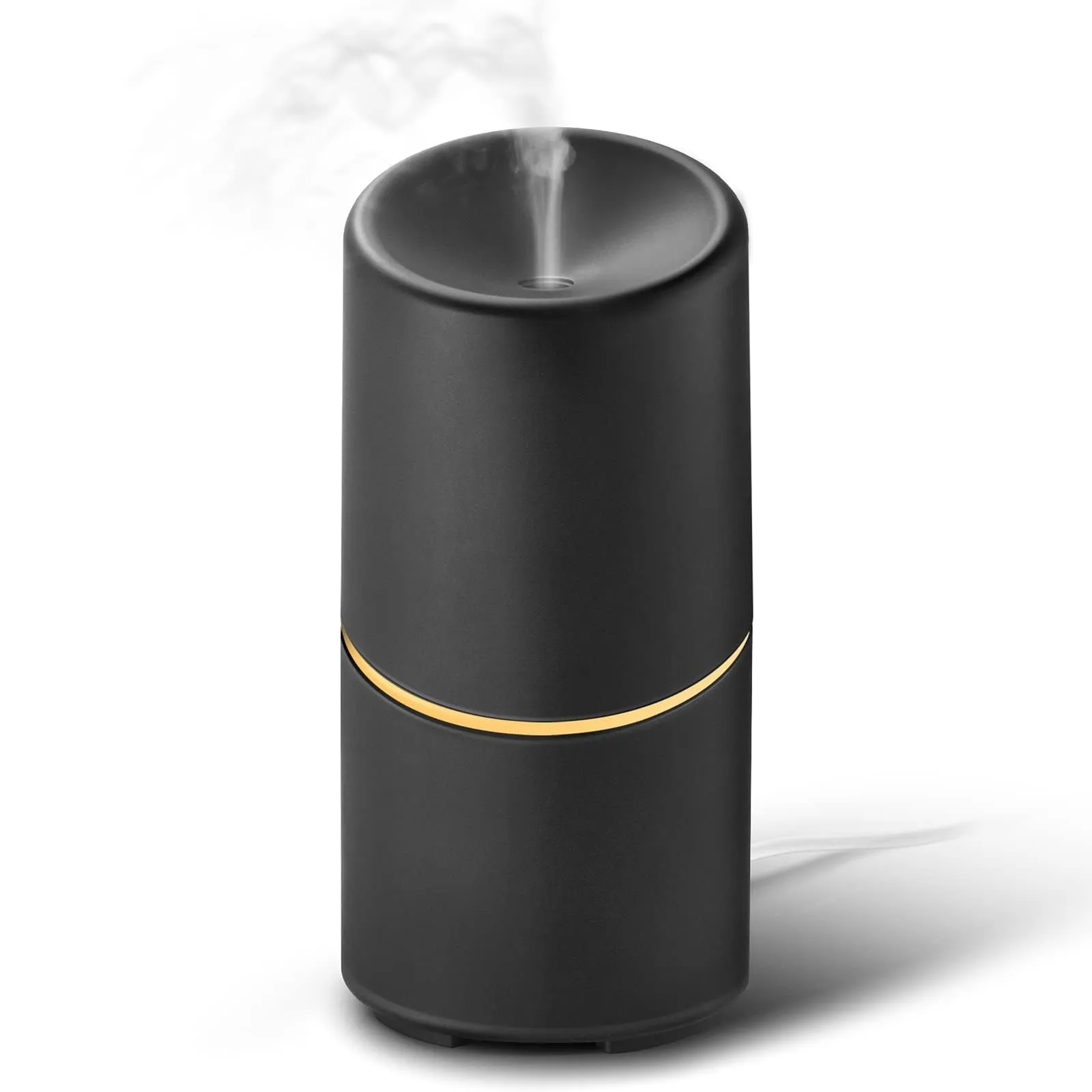 Wanlola 200ml Black Essential Oil Diffuser - Aromatherapy Humidifier with Timer & Soft Light