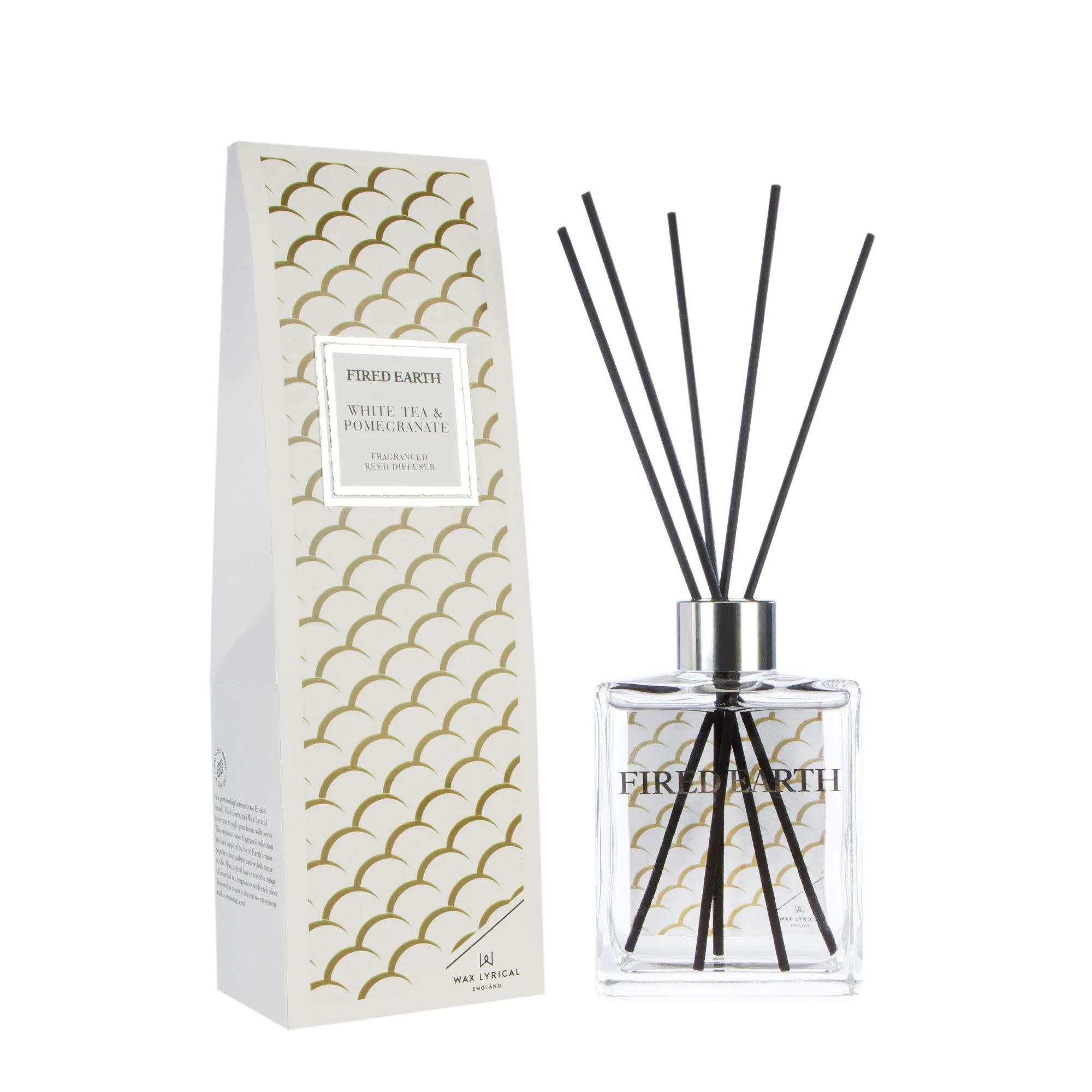 WAX LYRICAL Fired Earth White Tea & Pomegranate Reed Diffuser 180ml - Eco-Friendly Fragrance