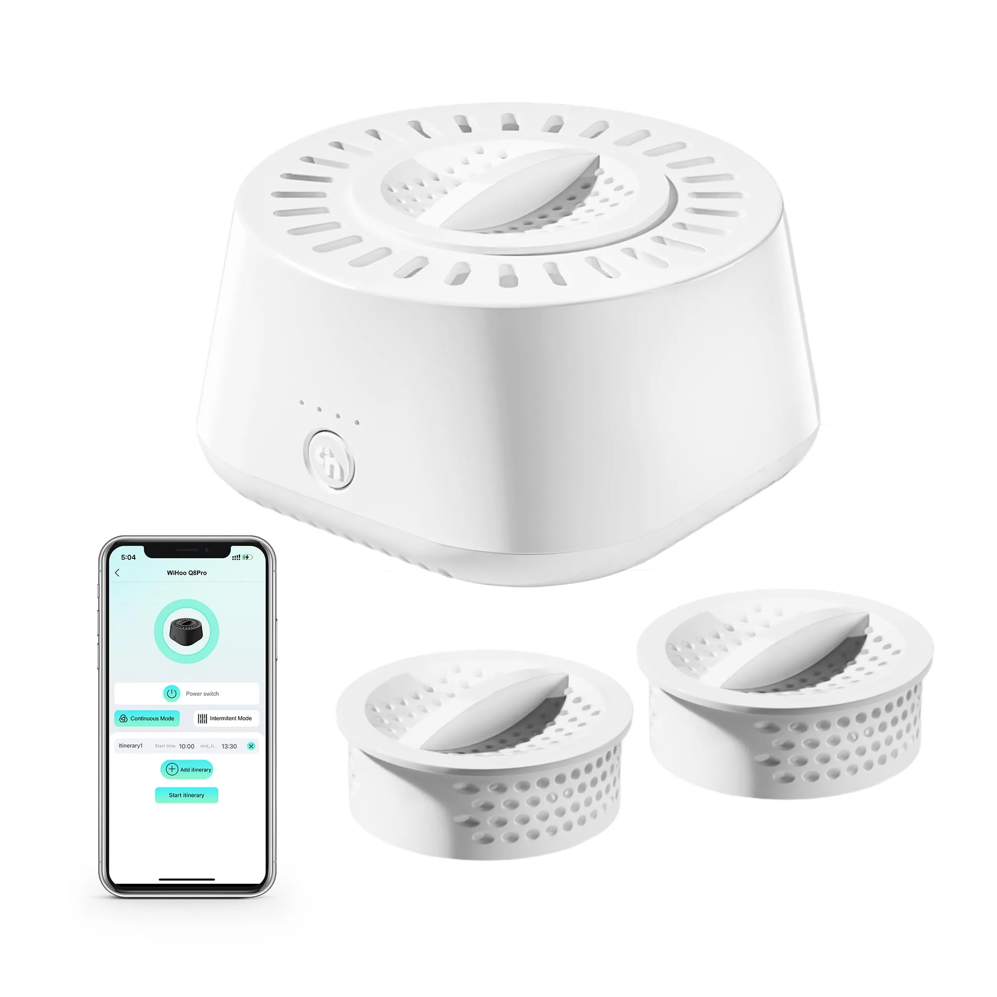 WEGA Lavender Aromatherapy Diffuser with Bluetooth Control, Timer, Auto-Off, Portable, White