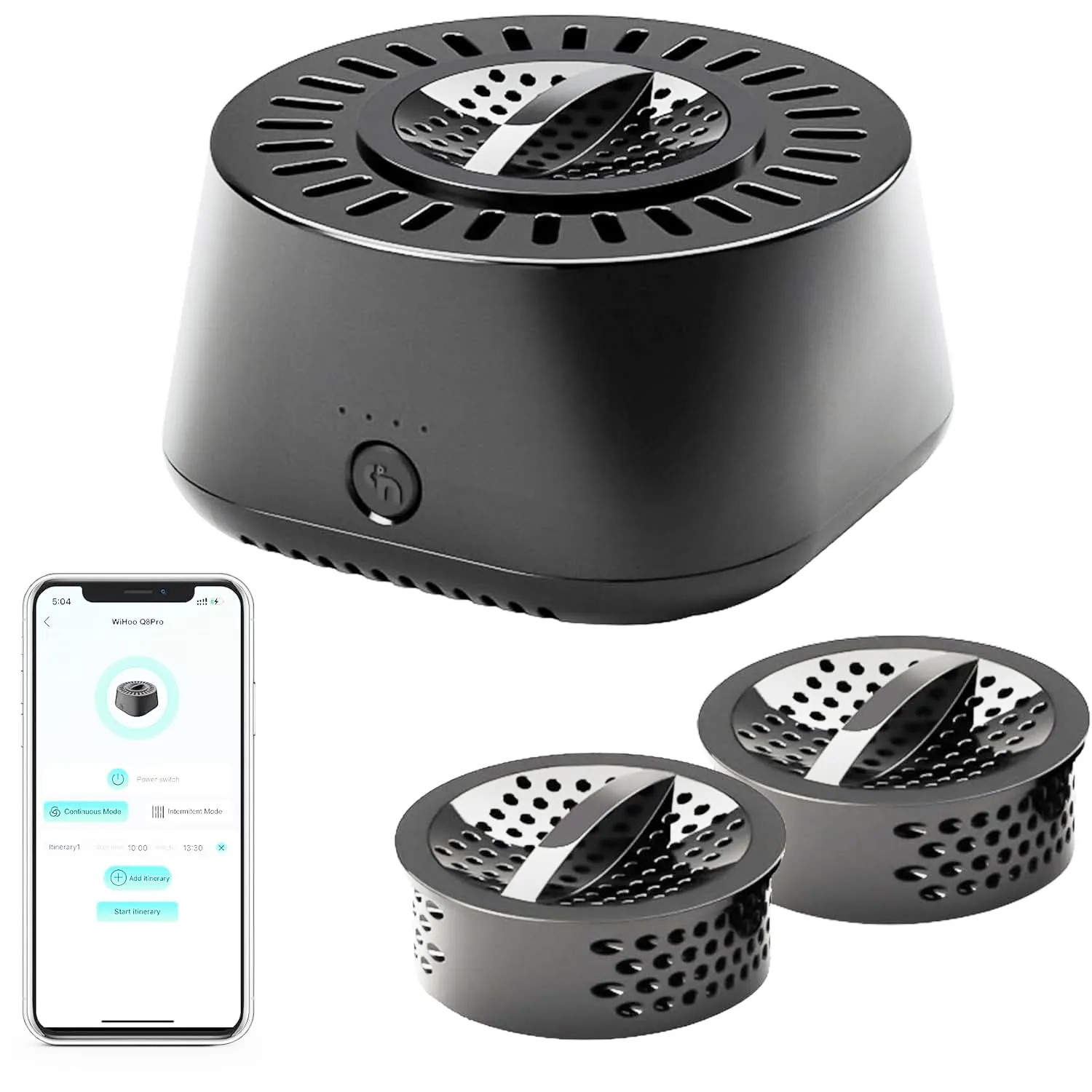 WEGA Portable Aromatherapy Diffuser with Bluetooth Control, Timer, Auto-Off, Black Cologne Fragrance