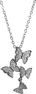 Women Necklace Butterfly Rhinestone Pendant Clavicle Chain for Weddings & Parties