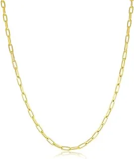 Women's .925 Sterling Silver Gold Plated Paperclip Chain Necklace - Elegant & Chic Jewelry