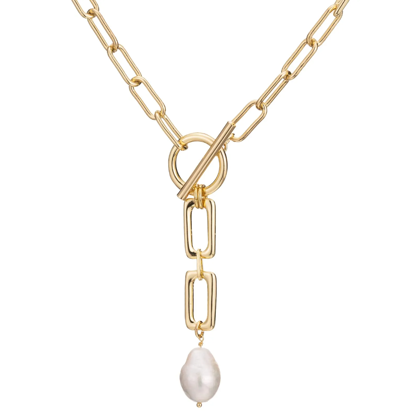 Women’s Baroque Pearls Pendant Necklace - 14K Gold Plated Chain, Eco-Friendly, Hypoallergenic Jewelry