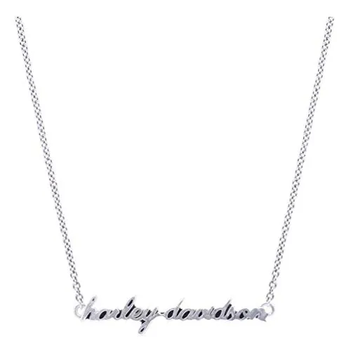 Women's H-D Delicate Cursive Script Chain Necklace - Sterling Silver, 16' Adjustable, Handcrafted