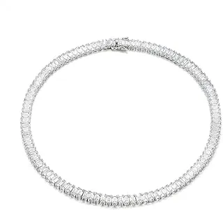 Women's Luxury Emerald Cut Tennis Necklace with Cubic Zirconia