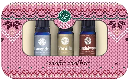 Woolzies 100% Pure & Natural Sweater Weather Essential Oil Set - Lavender, Vanilla & Sandalwood