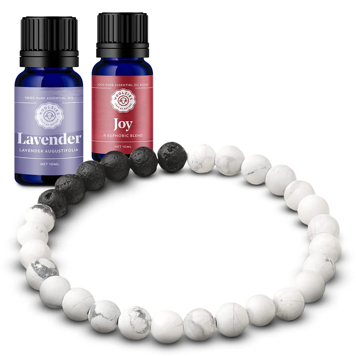 Woolzies Lava Rock Aromatherapy Diffuser Bracelet with Lavender & Joy Essential Oils 10 ML