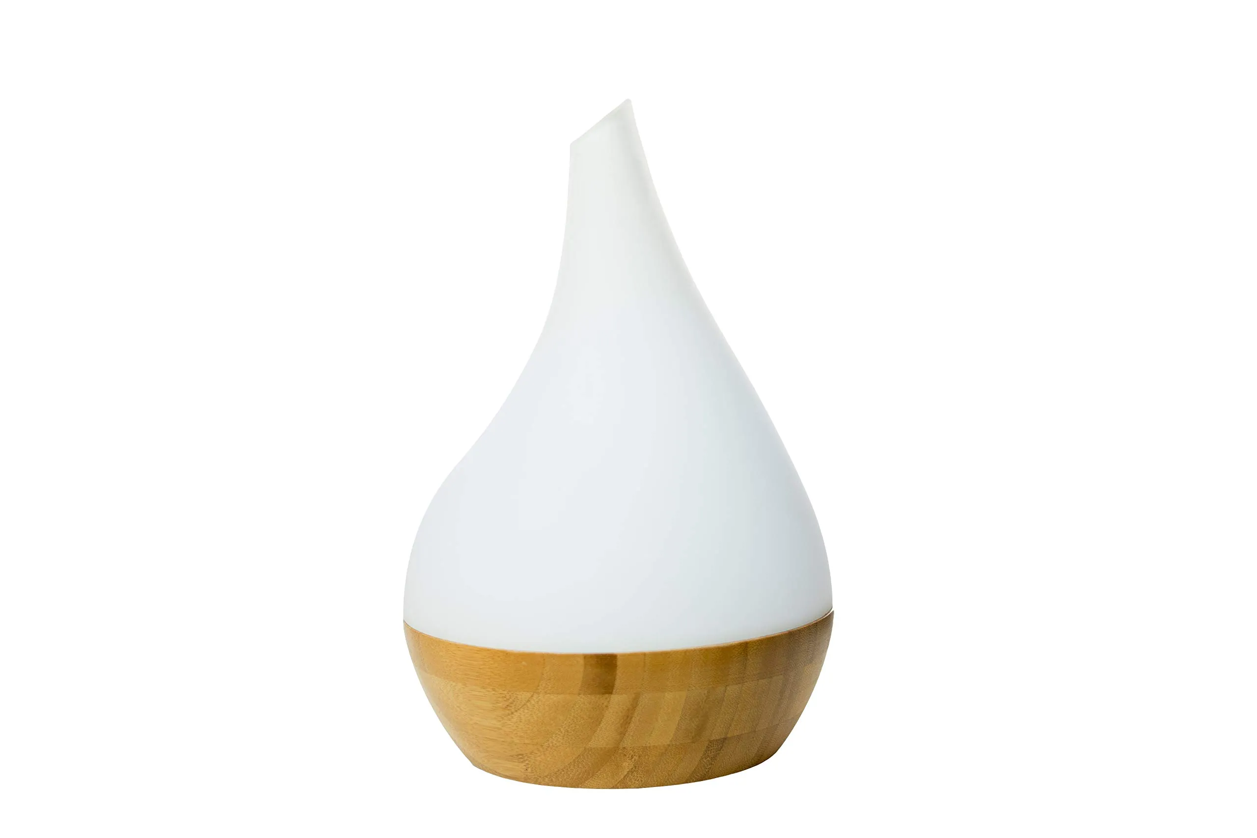 XBrand Bamboo/Glass Essential Oil Diffuser & Humidifier, 10 Inch Tall, Brown & White