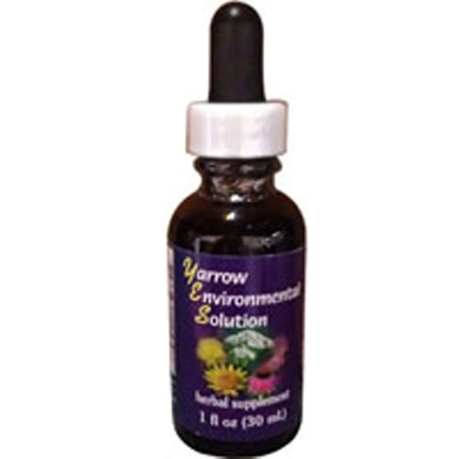 Yarrow Environmental Solution Dropper 1 Oz - Certified Organic Herbal Supplement