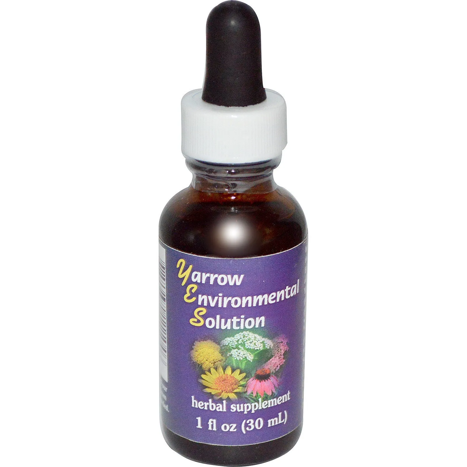 Yarrow Environmental Solution Dropper 1 Oz - Herbal Supplement by Flower Essence Services