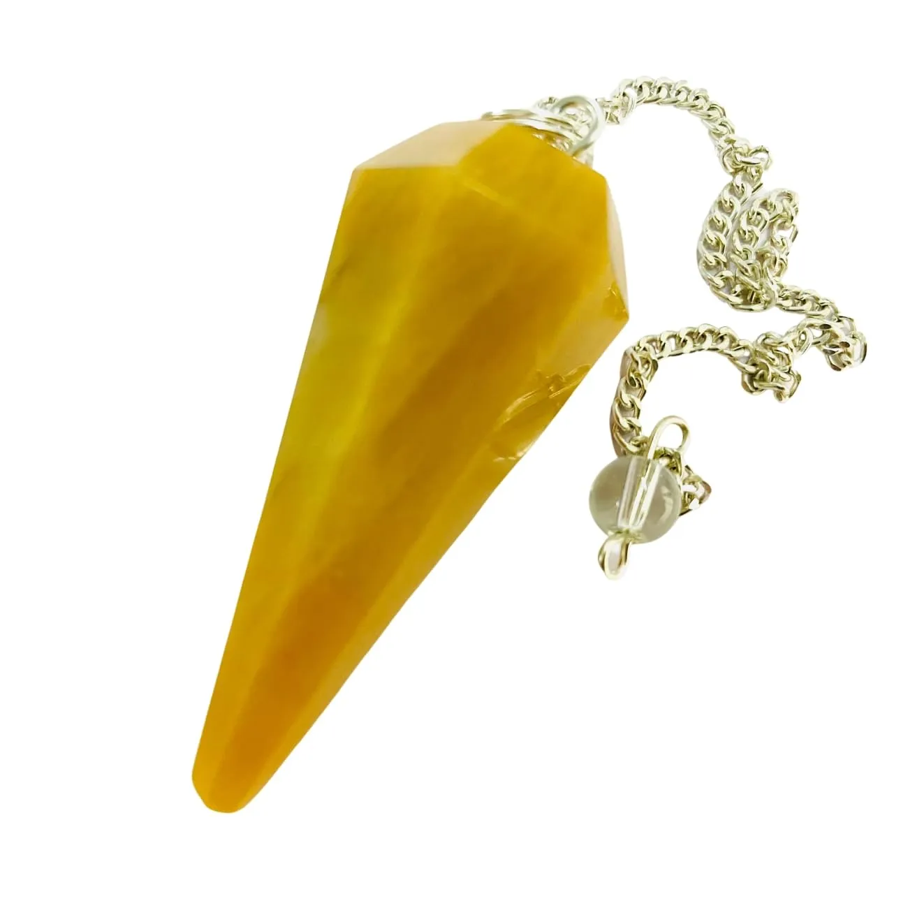 Yellow Aventurine Hexagonal Pointed Reiki Crystal Pendulum for Energy Healing and Dowsing