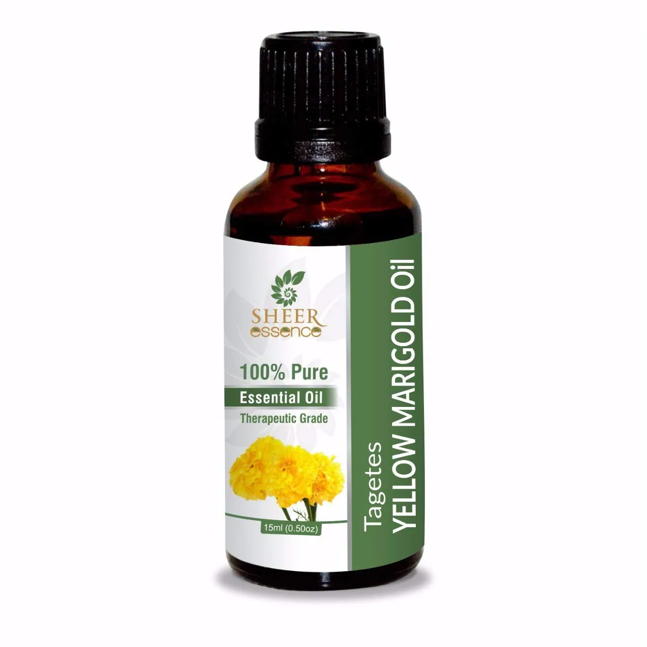 Yellow Marigold Essential Oil 0.51 Fl.OZ - 100% Pure Natural Undiluted Therapeutic Grade