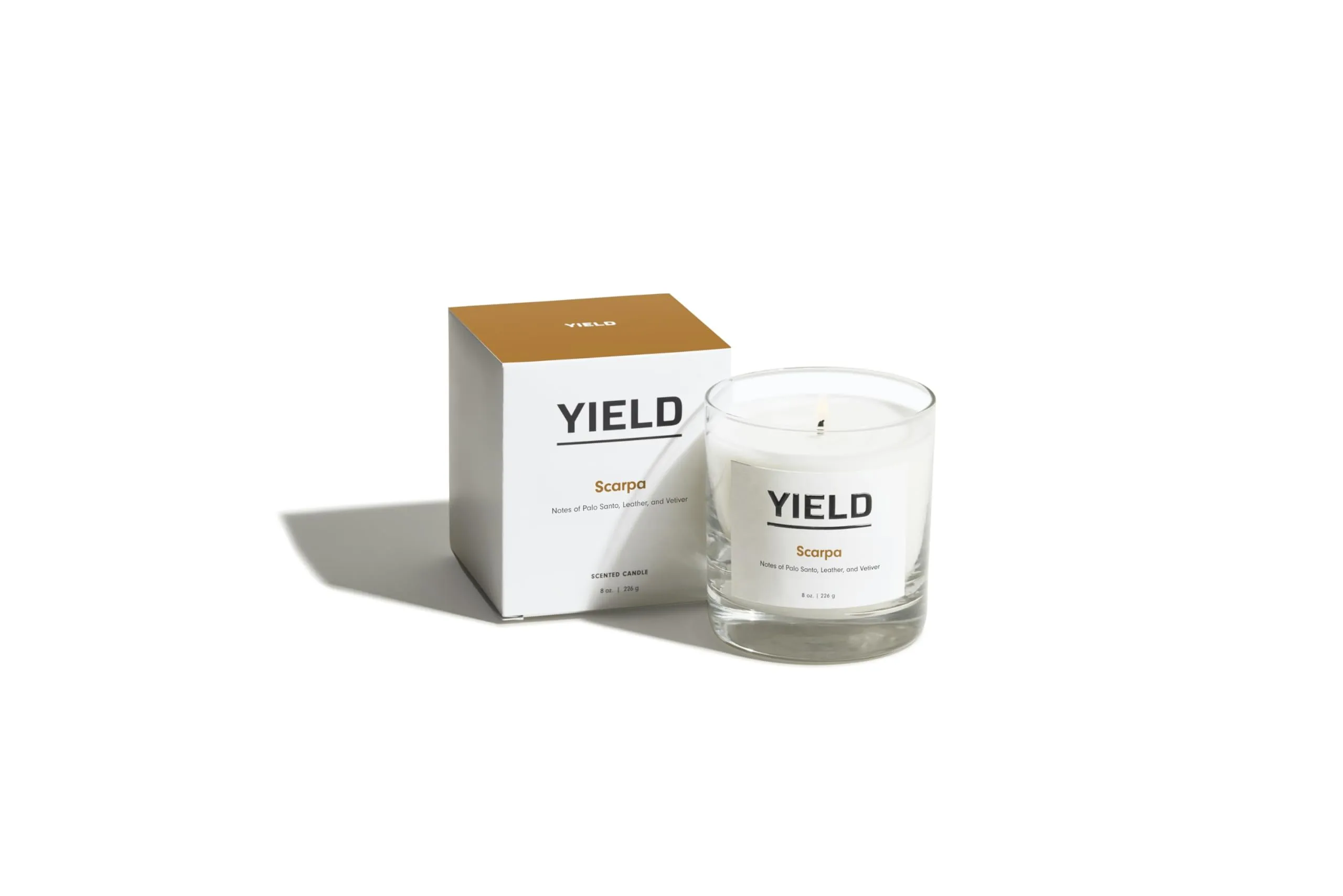 Yield 8oz. Scarpa Candle - Palo Santo, Leather & Vetiver - Luxury Aromatherapy Candle