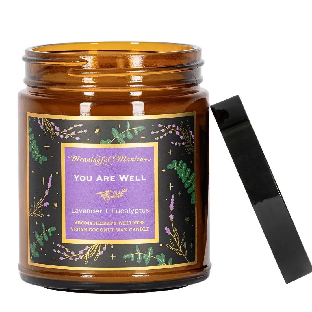 You are Well Lavender & Eucalyptus Non-Toxic Vegan Candle - 100% Pure Essential Oils