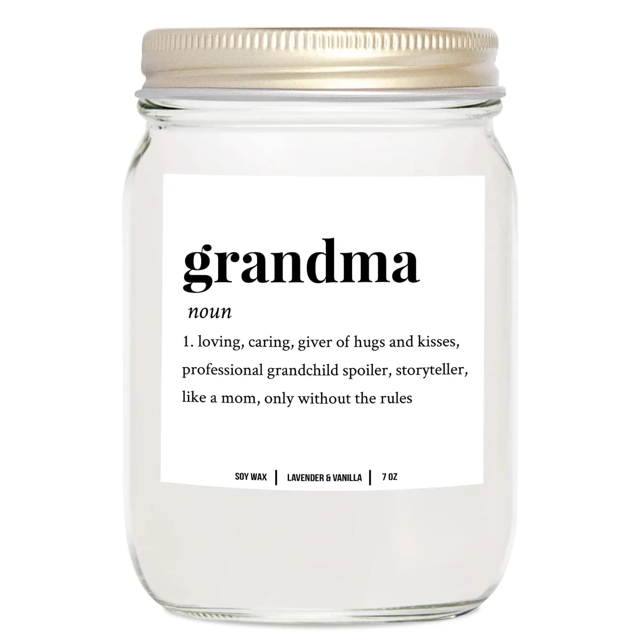 YouNique Designs Grandma Candle, 7oz Lavender & Vanilla, All-Natural Soy Aromatherapy Gift