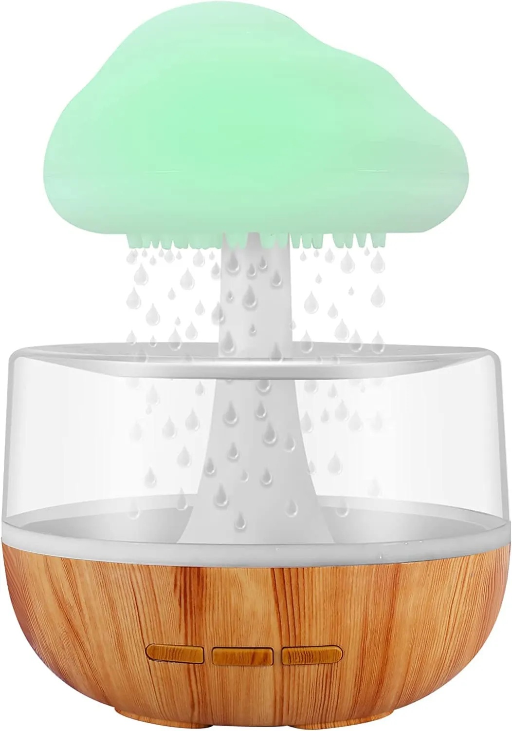 Zen Raining Cloud Night Light Aromatherapy Essential Oil Diffuser Micro Humidifier - White