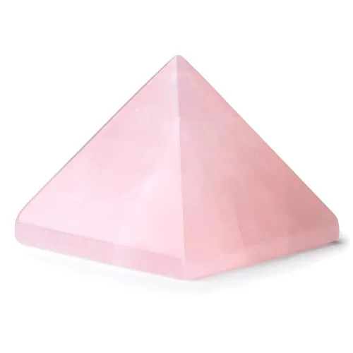 ZHIYUXI Rose Quartz Crystal Pyramid 1.5' Gemstone for Energy Balance & Good Luck