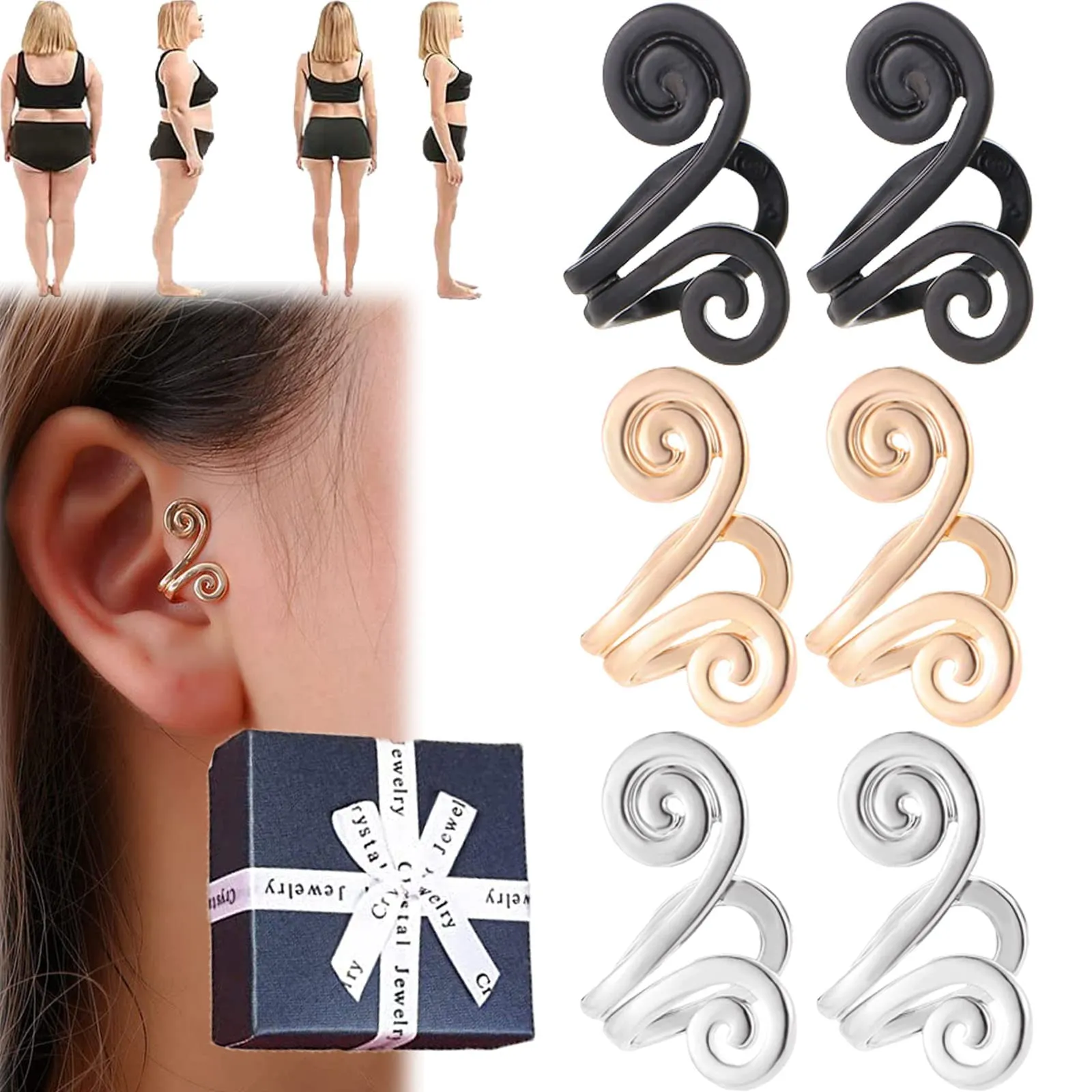 Zunis Acupressure Slimming Earrings - Non-Piercing Magnetic Earrings for Weight Loss & Relaxation